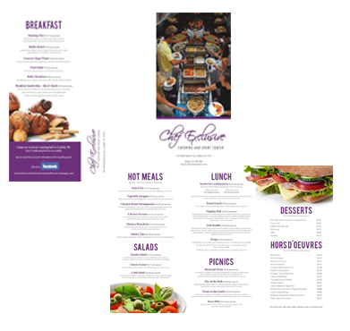 Chef Exclusive Business Catering Printable Online Menu